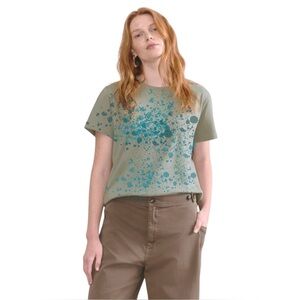 Everlane Box-Cut Tee Sage Green Tie Dye Organic Cotton | Size M